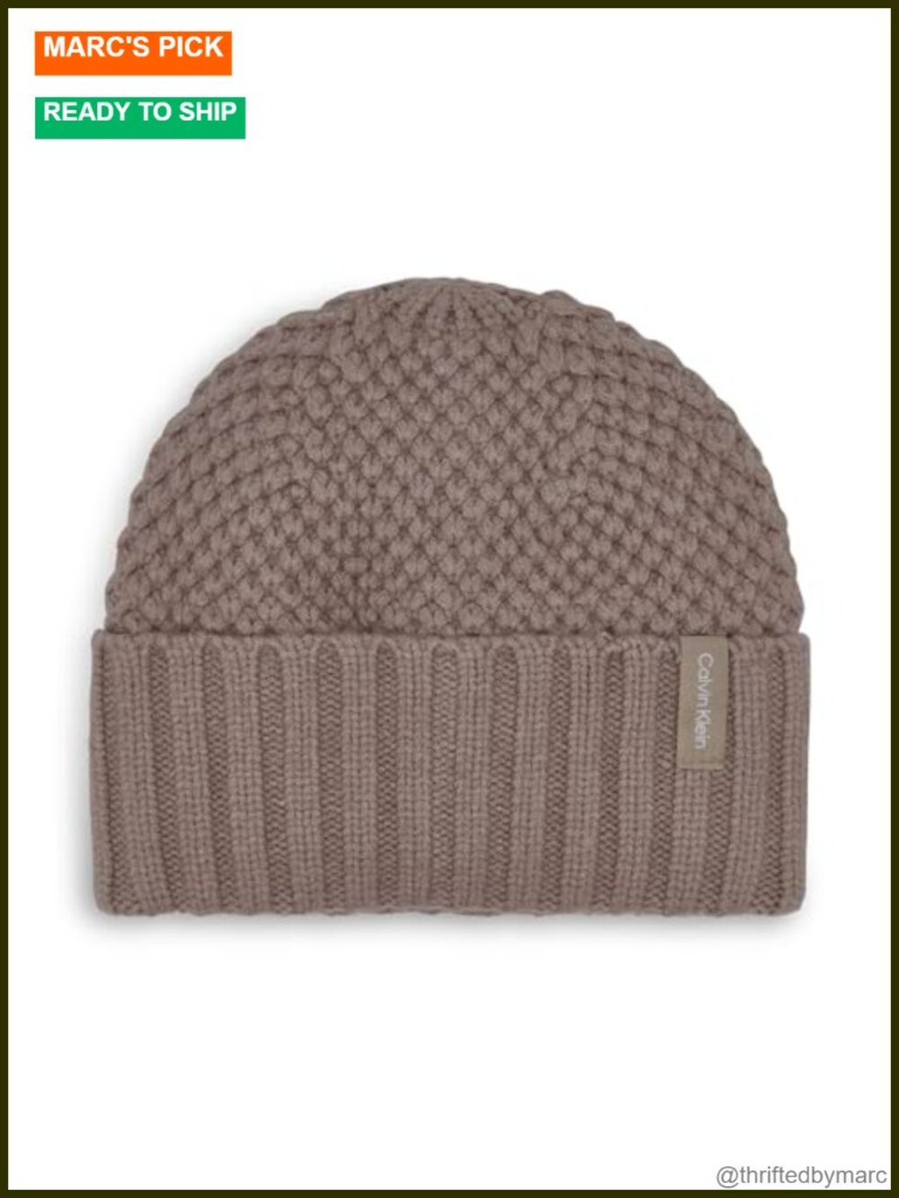 Chunky Waffle Knit Beanie with Velboa Fleece Lining Winter Hat